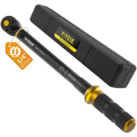 YIYEIE Upgrade 1/4" Drive Torque Wrench, 10-220 in.lb/1-24.9 Nm, Small Inch Pound Torque Wrench for Bike, MTB, Bicycle & Motorcycle, ±3% High Accuracy, with Easy-to-Use Locking Ring