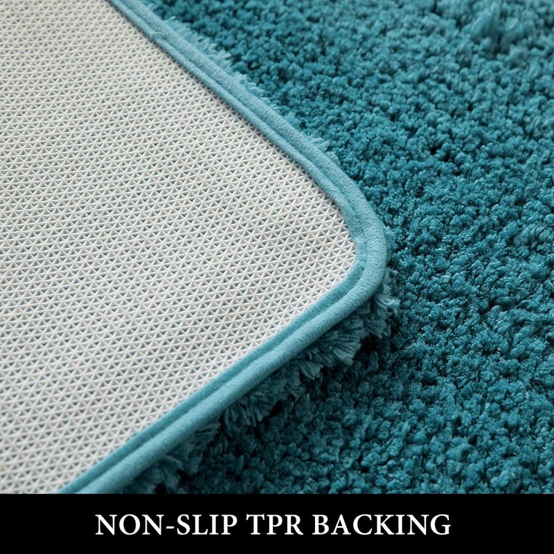 MIULEE Extra Thick Non Slip Bathroom Rug Shaggy Soft Bath