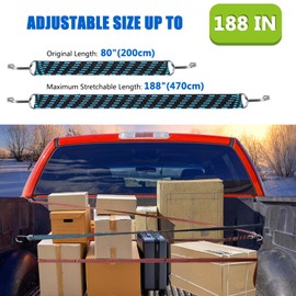 Bungee Cord with Hooks, Set of 3 Extra Strong Elastic Tensioning Straps, Expander, Luggage Tensioner, Rubber Cord, Elastic Band, Expander Rope for Bicycle, Car Transporter, Motorcycle, Camping, 2 m