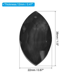 PATIKIL K9 Crystal Pendants Oval Beads, 10 Pack 38mm Chandelier Prisms Parts Hanging Beads DIY Lamp for Arts Crafts Decoration, Black