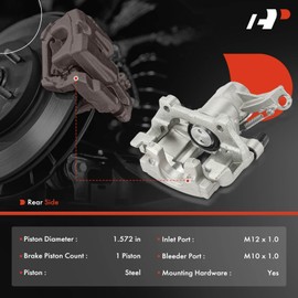 A-Premium Disc Brake Caliper Assembly with Bracket Compatible with Saab 9-3 2003 2004 2005 - Rear Driver and Passenger Side