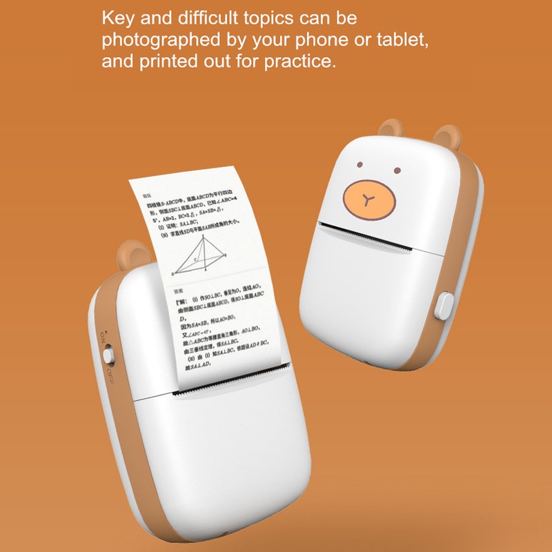 Portable Thermal Printer with 5 Roll Paper Bluetooth Portable Pocket