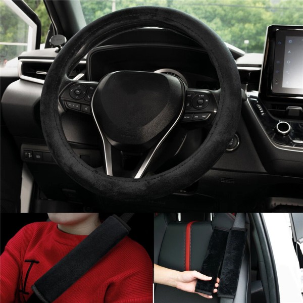 Unbranded 15" Car Steering Wheel Seat Belt Universal Cover Set