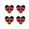 Set of 4 x Kenya Flag Heart Iron on Transfer
