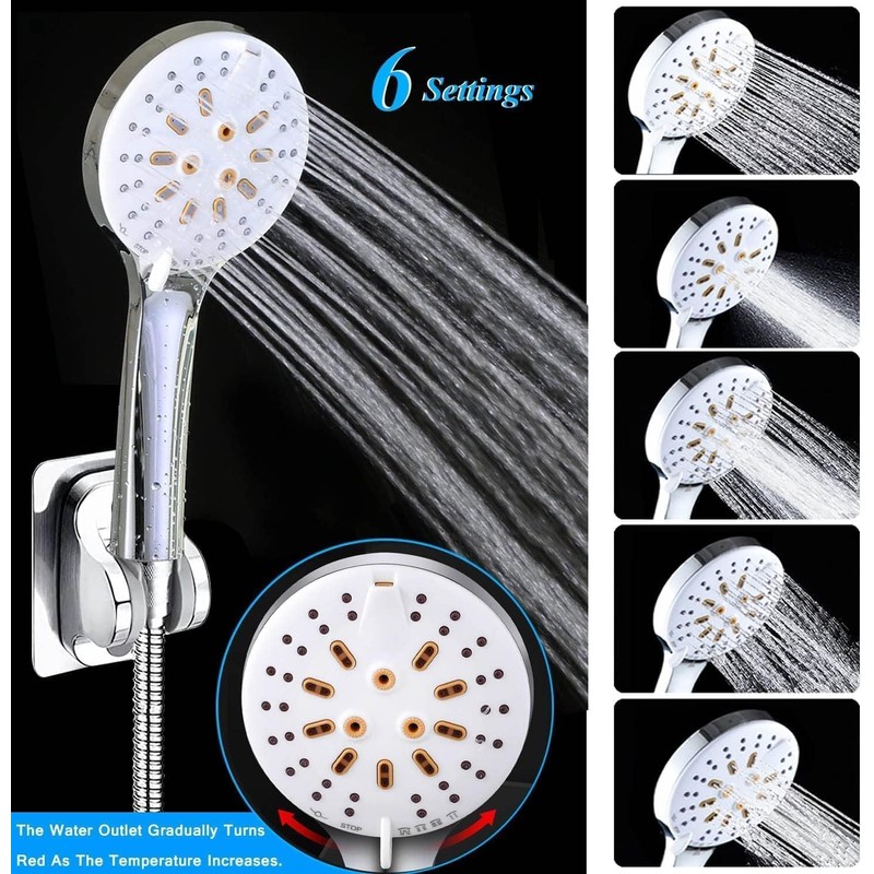 Rain Shower Head with Handheld Spray Combo High Pressure 3+6
