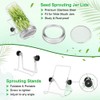 Nudiuhis Germination Kit, Stainless Steel Germination Jar Lid, Stand for