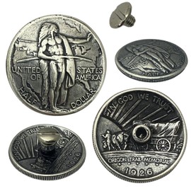 Oregon Trail Half Dollar Screw Back Conchos - 1 1/8"- 4 Pack
