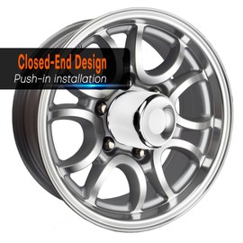 GTownWorks Stainless Steel 5.15inch Wheel Center Caps Hub Cap 130mm Fit 5.15" Bore Rims Truck Trailer RV SUV Chrome Push Through Wheel Cover, 4Pcs