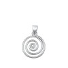 Sterling Silver Simple Spiral Pendant Curl Swirl Outline Charm 925