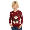 LittleSpring Toddler Girls Christmas Sweater Crewneck Ugly Xmas Bear Pullover