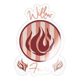 Spreadshirt A Girl Named Willow Fire Element Willow Sticker, Max. 10 x 10 cm, 10 x 10 cm, Glossy Transparent