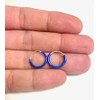Blue Hoop Earrings 926 Sterling Silver