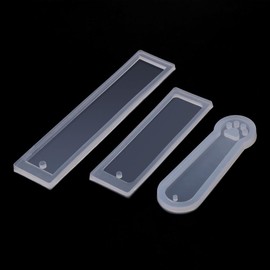 3pcs molde de silicona de bricolaje resina epoxi joyería marcador artesanía con agujero (rectángulo garra de gato)