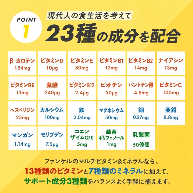 ファンケル (FANCL) (新) マルチビタミン & ミネラル Base POWER 30日分 ご案内手紙つき
