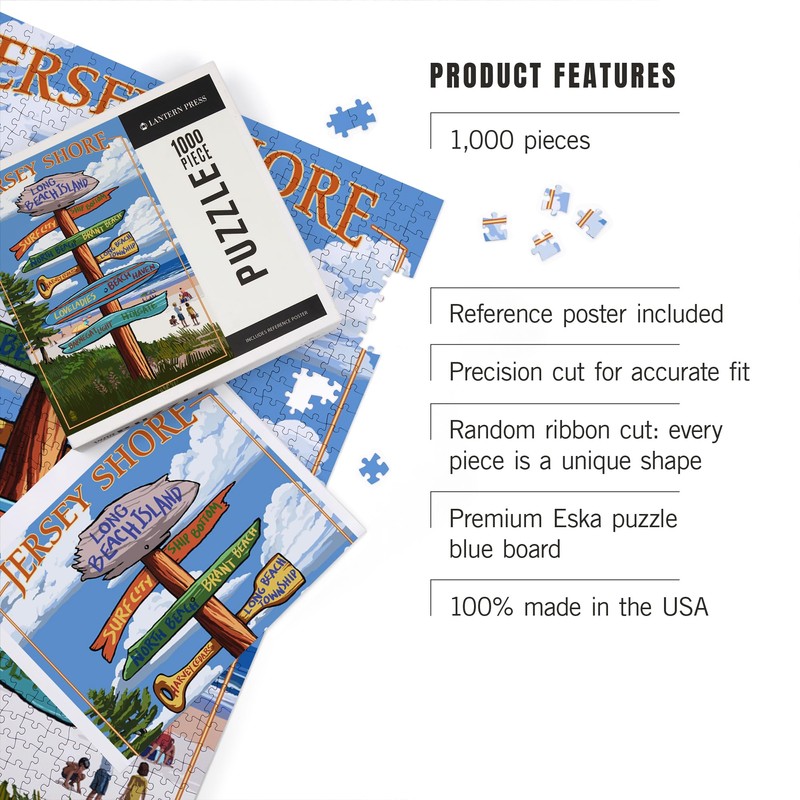 Lantern Press 1000 Piece Jigsaw Puzzle, Long Beach Island, New
