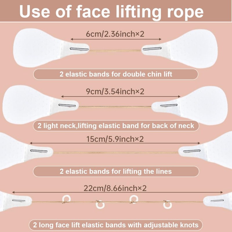 Facelift Tape Set - 80 Invisible Stickers & 4 Lifting