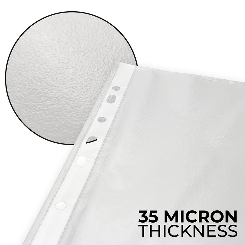 100 x Document Wallets DIN A4 Plastic Cover Transparent Polypropylene