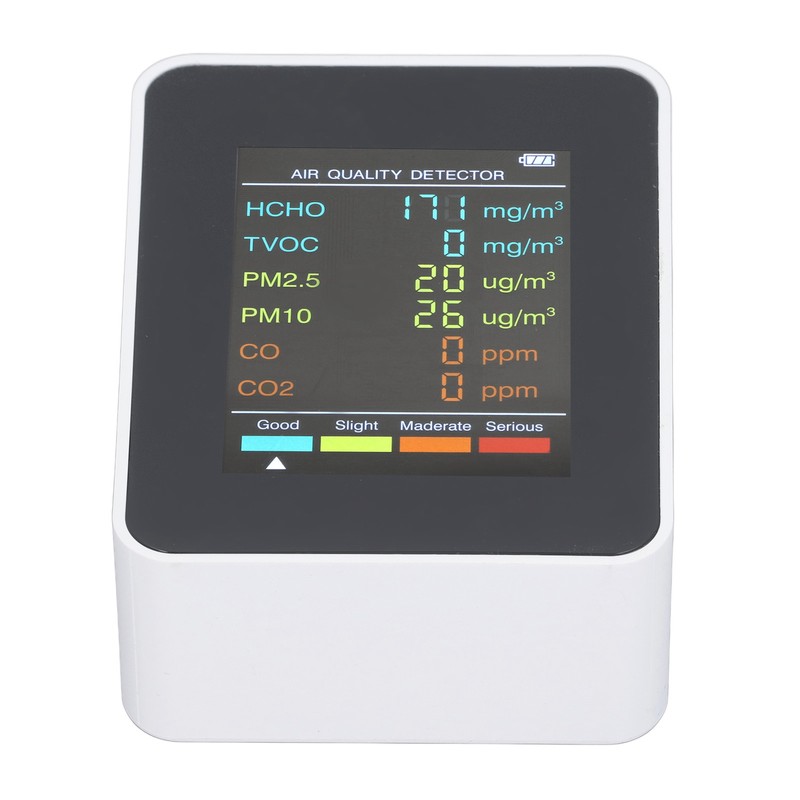 Air Quality Monitor Portable LCD Backlight Screen CO2 TVOC HCHO