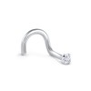 Titanium Lbend Nose Ring 3mm Round Stone Clear 20G