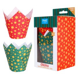 PME Christmas Tulip Muffin Cases - Stars (Pack of 24)