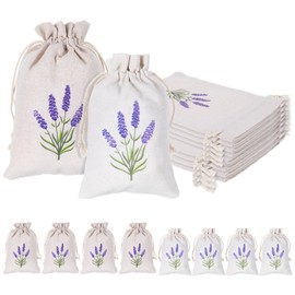 Pack of 8 Lavender Bags, Empty Lavender Bags for Filling, Linen and Cotton Fabric Bags for Lavender, Scented Bags for Filling, Refillable Bags