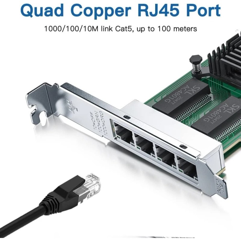 HiFiber H!Fiber Gigabit 4-Port Network Card Intel I350-