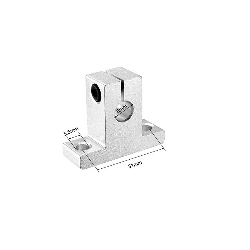 sourcing map 4PCS SK8 Aluminum Linear Motion Rail Clamping Rod
