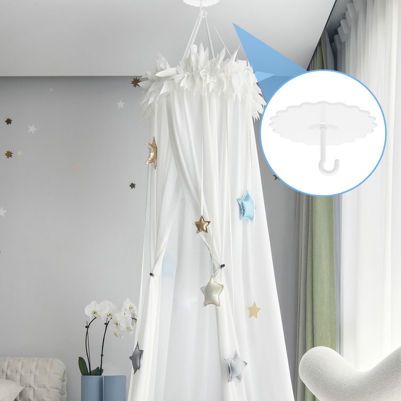 IANFAN 2 Set Ceiling Mosquito Net Hooks, Super Glue Bed