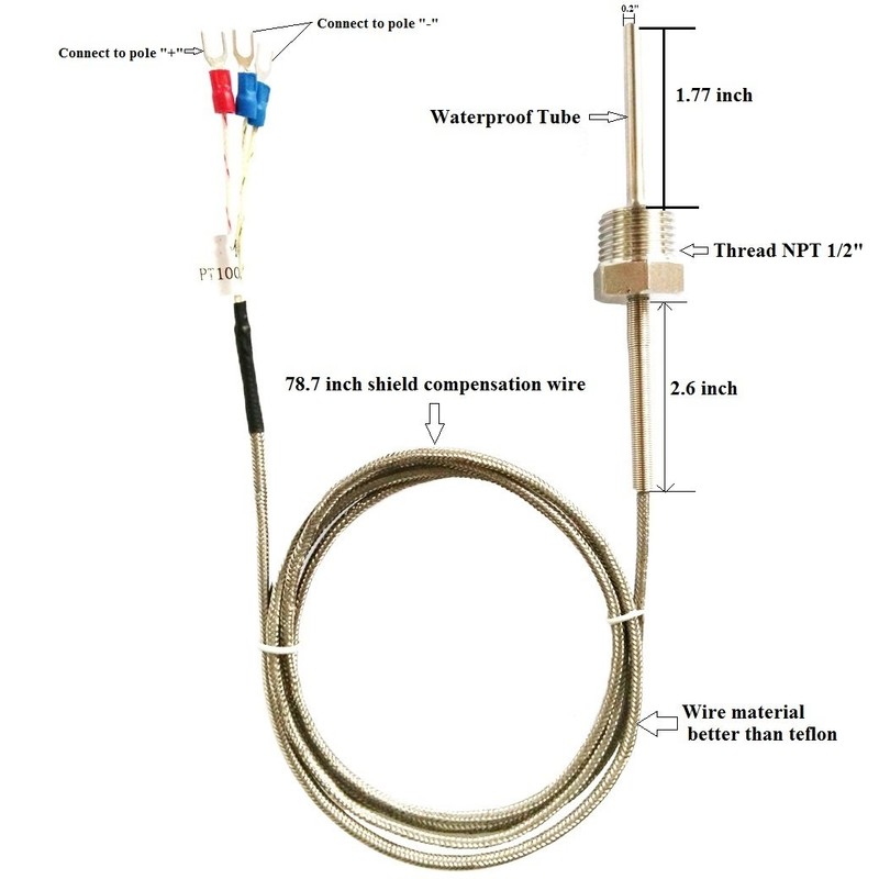 Waterproof RTD PT100 Temperature Sensor - Jaybva Thermistor Probe for
