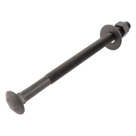 3/8 x 8 (25 Pack) Black Carriage Bolt Kit, Ceramic Coated for Exterior Use, 2X Rust Resistance of Galvanized by Makers Bolt