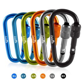 Zalava 2020 Mini Key Chain Carabiner, 6 cm Carabiner with Screw Closure, Multifunctional Carabiner for Camping, Fishing, Hiking or Travelling