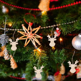 PartyKindom Pack of 30 Hanging Reindeer Decoration Hanging Deer Decoration Christmas Decoration Indoor for Tree Garden Yard Christmas Decoration