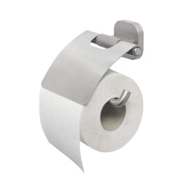 Tiger Ramos Toilet Roll Holder with Cover, Stainless Steel Brushed, 13.6 x 12.2 x 4.8 cm