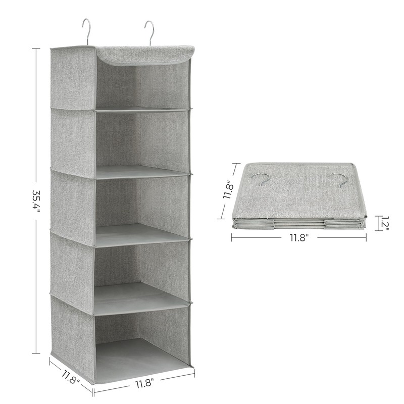 SONGMICS Hanging Closet Organizer, Hanging Storage Shelves, Hanging Closet Shelves,