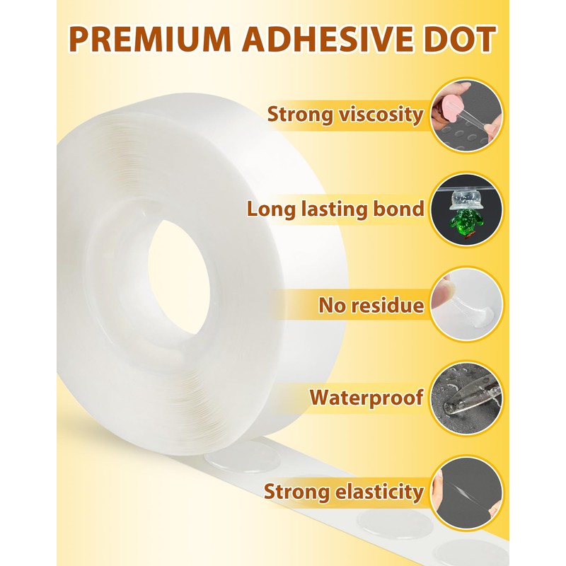 FIVEIZERO FIVEIZERO Double Sided Adhesive Dots -1000pcs Removable Sticky Dots,