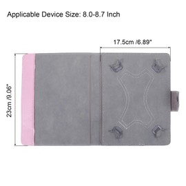 sourcing map Universal 8 Inch Tablet Case, Protective Folio PU Leather Shell Case for 8.0-8.7 Inch Touchscreen Tablet, Pink
