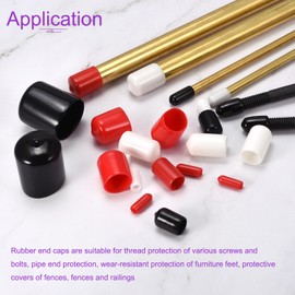 DMiotech 100pcs 9 mm ID Red Screw Thread Protection Rubber End Caps Bolt Covers for Screws Bolts Furniture Pipes