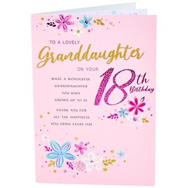 Regal Publishing Modern Milestone Age Birthday Card 18th Granddaughter - 9 x 6 inches -