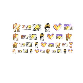 Softball Mom Nail Art Decals - Waterslide Nail Decals