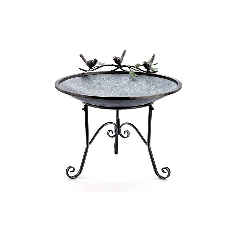 Napco Table Bird Rustic Silver Tone 14 inch Galvanized Metal