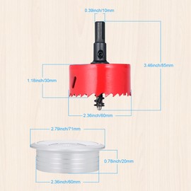Hejo Pack of 10 Desk Cable Grommets, 60 mm Cable Pass with 1 Hole Saw, Round Cable Guide Table for Table, Office, Worktops, Silver