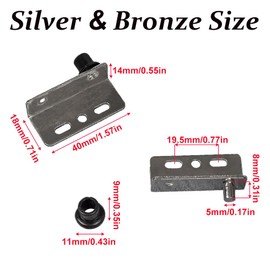 Iron Pivot Hinges, 2 Sets Concealed Cabinet Door Pivot Hinges, Right Angle Corner Bracket Hinge for Wood Door Furniture Cabinet (Silver)