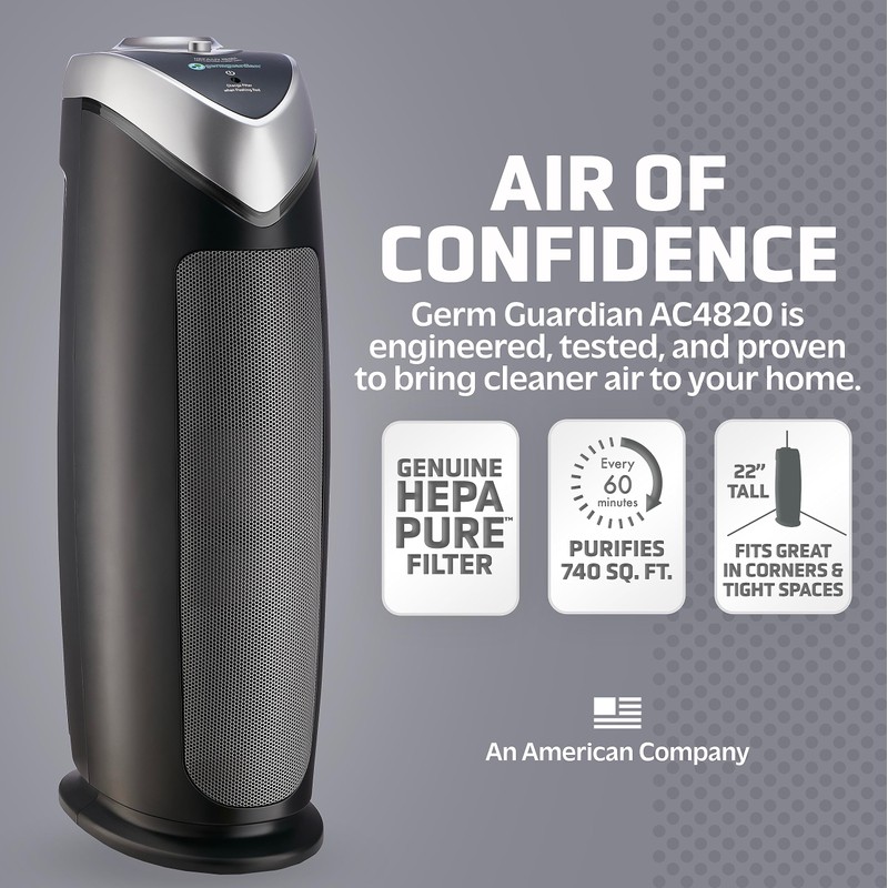 GermGuardian Air Purifier with HEPA 13 Filter, for Home, Bedroom,