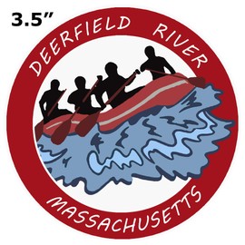Deerfield River, Massachusetts White Water Rafting Decorative Car Truck Window Sticker Decal Vinyl Die-Cut Badge Emblem Vacation Souvenir Travel Gear