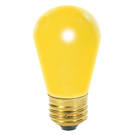 Satco S3960 11 Watt S14 Incandescent 130 Volt Medium Base Light Bulb Ceramic Yellow, 4 Pack