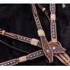 Showman Rawhide Braided Basketweave Tooled Leather Browband Headstall & Breast