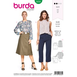 Burda 6434 Schnittmuster Bluse (Damen, Gr. 34-44) Level 2 leicht