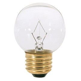 Satco S3838 120V Medium Base 25-Watt G16.5 Light Bulb, Clear