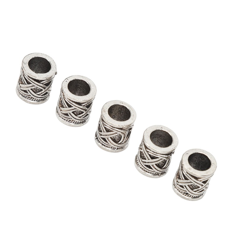 20PCS Beard Beads Retro Alloy Multipurpose Hair Tube Beads for