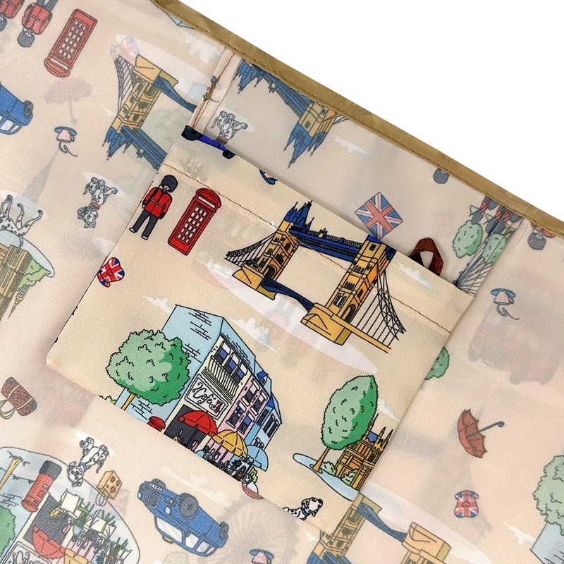 allydrew Large Foldable Tote Nylon Reusable Grocery Bags, Britain